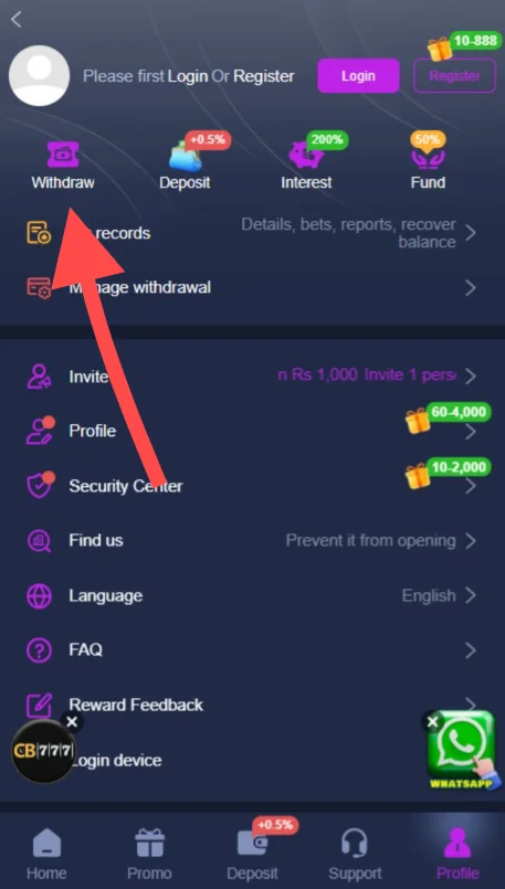 S98 Game Withdraw